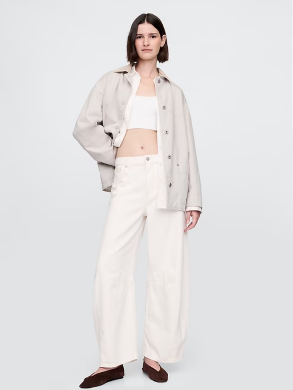 GAP high rise horseshoe jeans in Off-White— size 26/2